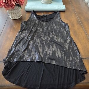 Black Sequin Sleeveless Top